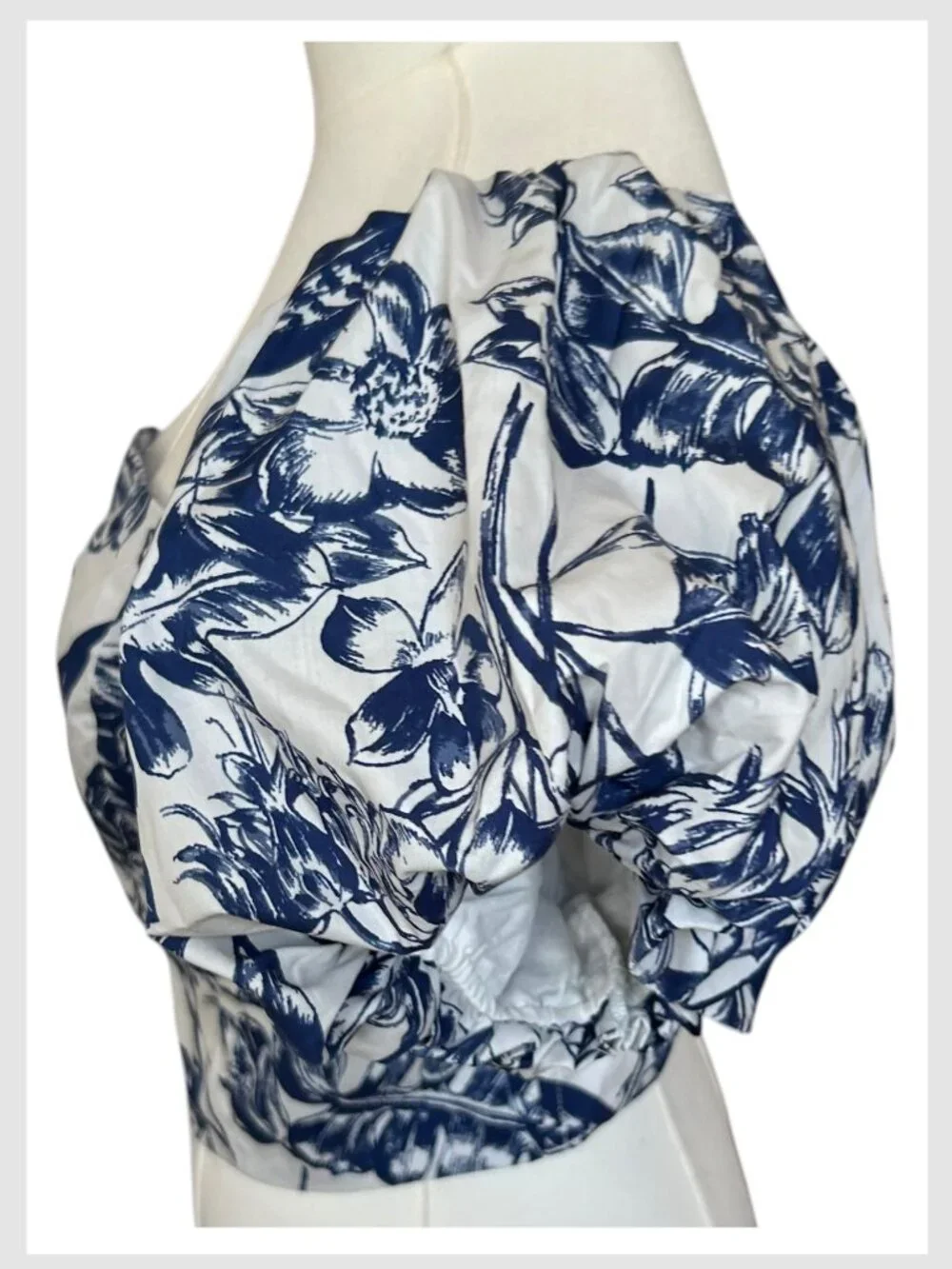Abercrombie & Fitch Off Shoulder Puff Sleeve Floral Crop Top XL